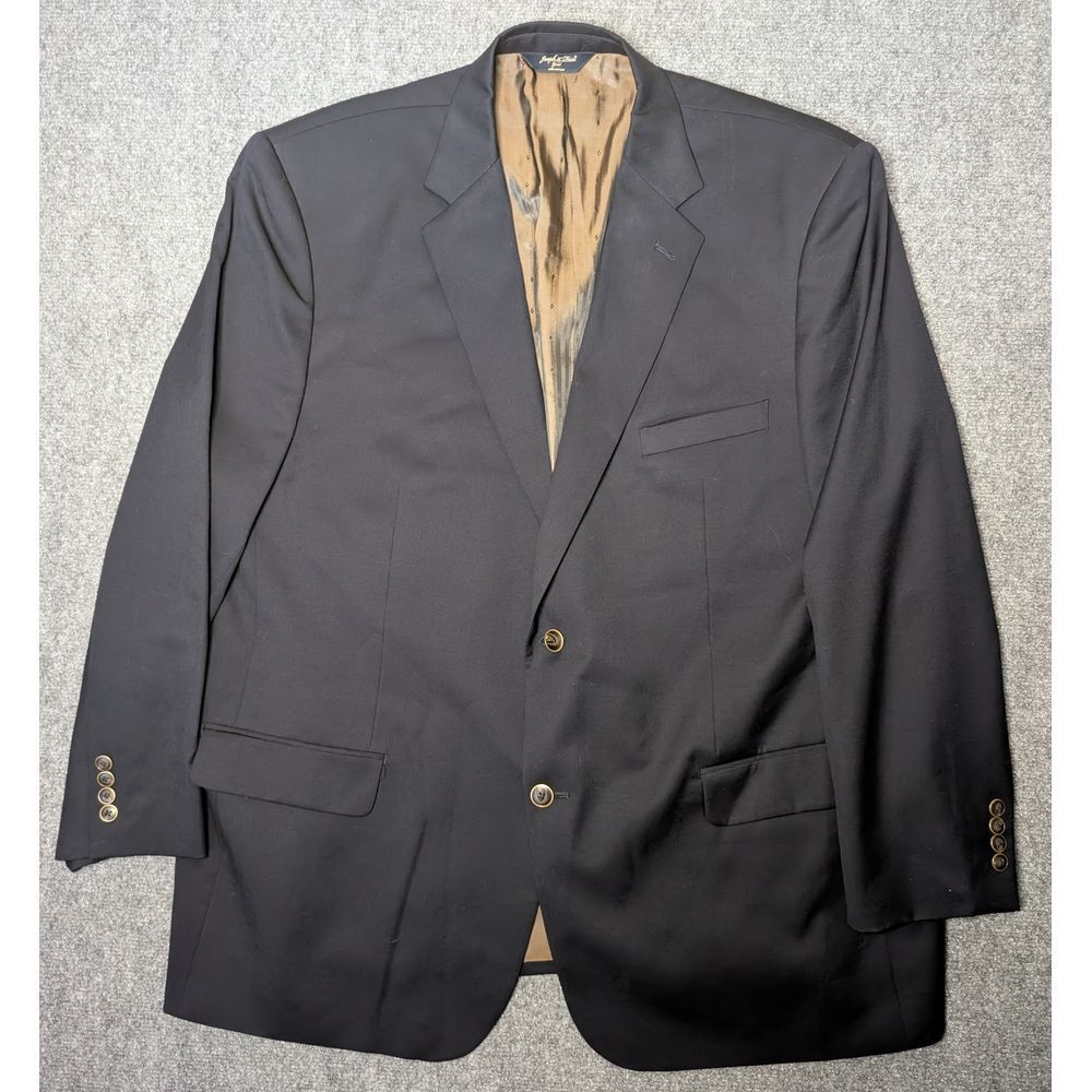 Joseph & Feiss Gold Mens 48R Regular 100% Wool Black Blazer Jacket Sport Coat‎